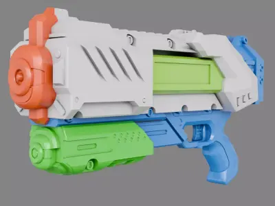 Water Gun one hand 09 Low-poly 3D model