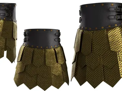 Skirt Armor 03 Low-poly 3D model
