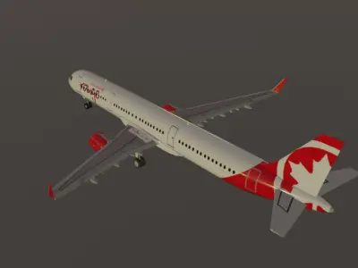 Air Canada Rouge airbus a321-211 low poly 3D Model Low-poly 3D model