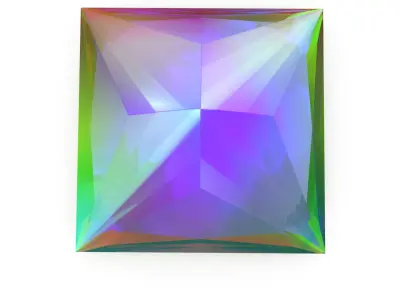 Princess Cut Mystic Topaz 3D model