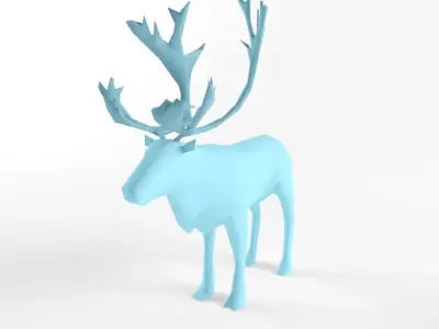 Christmas Deer Elk Moose Mammal Raindeer Animal Low Poly Low-poly 3D model