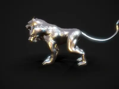 Cerberus 3D print model silver lion Free 3D print model