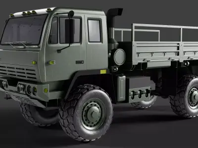 High Poly Military Cargo Truck M1078  Realistic 3D Model 3D model