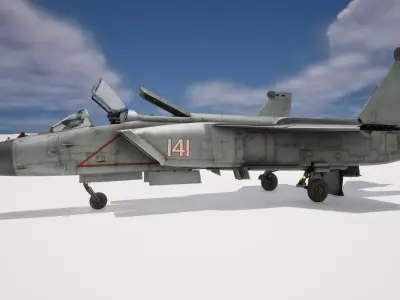 Rigged Yak-141 VTOL Fighter 3D model