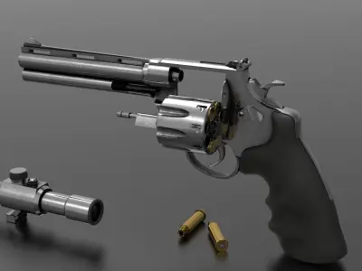 Revolver Pistol Fps - Tps Low-poly 3D model