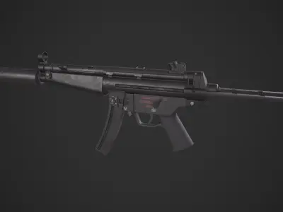 MP5 Submachine Gun Low-poly 3D model