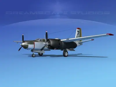 Douglas A-26C Invader Brazil 3D model