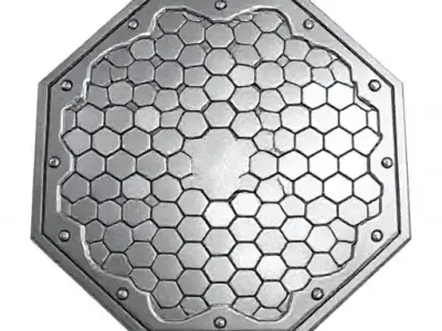 Hex Metal Panel Low-poly 3D model
