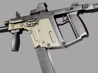 Kriss vector gun weapon PBR realistic 3d model Low-poly 3D model