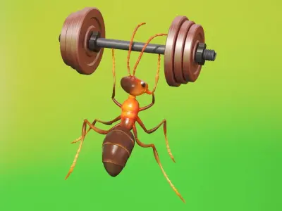 Ants black ants  insects Formicidae  arthropods army  3D model