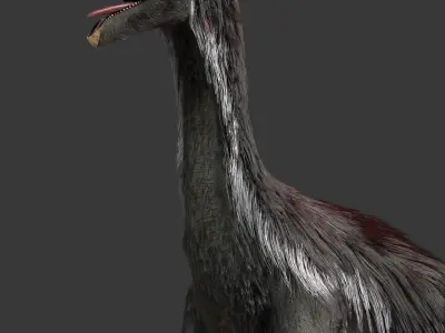 Realistic Therizinosaurus Low-poly 3D model