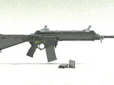 laos Game Rifle Low-poly 3D model