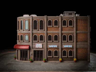 URBAN BUILDING OLD HORROR 6 Low-poly 3D model