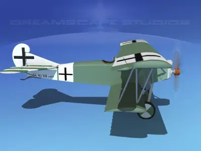 Fokker D-VII V08 Luftwaffe 3D model