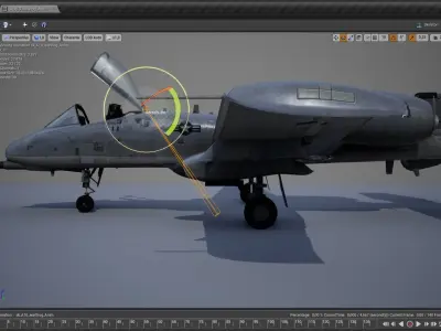 A-10 Warthog Fighter Low-poly 3D model