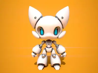 Cat Robot Low-poly 3D model
