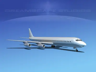 Douglas DC-8-63 LP SS Low-poly 3D model