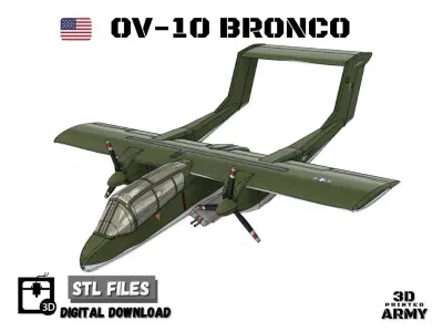 OV-10 Bronco -3D printed scalemodel - 1-40e scale -STL files 3D print model