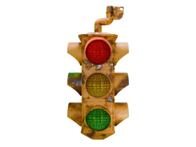 Rusty Traffic Light 3D Model 3D model