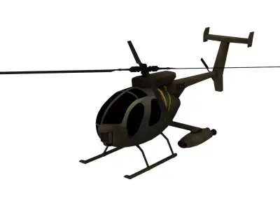 Lowpoly Defender 500 Helicopter 3D Model Low-poly 3D model