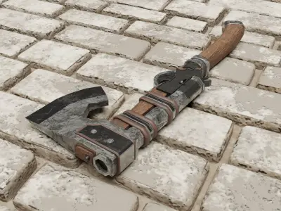 Shotgun-Axe Low-poly 3D model