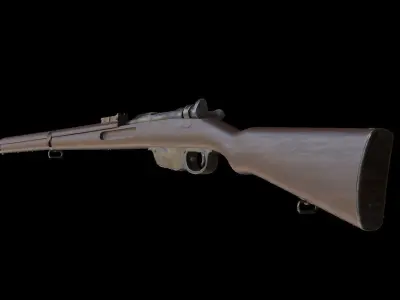 Mannlicher Rifle with square sight - Rigged 3D model
