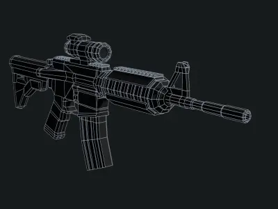 LowPoly M4A1 ACOG scope Low-poly 3D model
