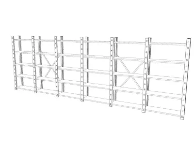 Steel shelf  rack system Free 3D model