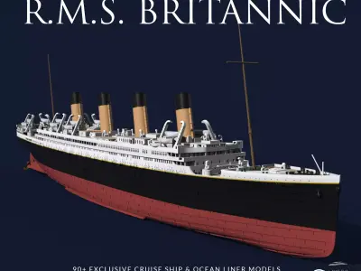 RMS Britannic ocean liner had she known commercial service 3D print model