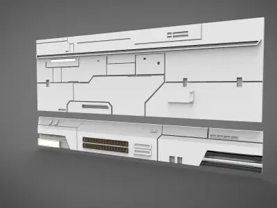 sci-fi wall architect interior 2 3D print model