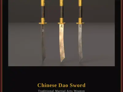 Chinese Dao Sword - Traditional Martial Arts Weapon 05 Low-poly 3D model