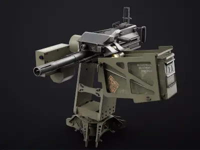 Burya Grenade Launcher Turret for Mk 19 Low-poly 3D model