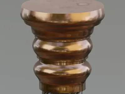 Carousel twisted column Low-poly 3D model