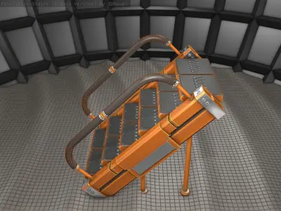 Sci-Fi Stairs - 8 - Orange Version Low-poly 3D model