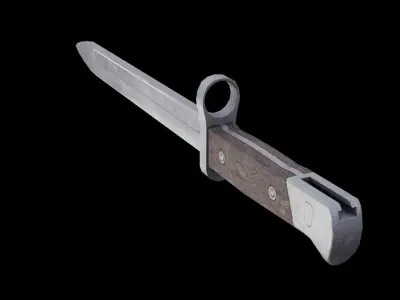 German bayonet Seitengewehr  S71 84 Low-poly 3D model