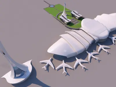 0196 - Airport Building 3D model
