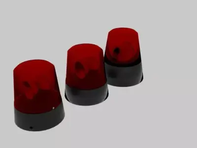 Sirens set of fire extinguishers Low-poly 3D model