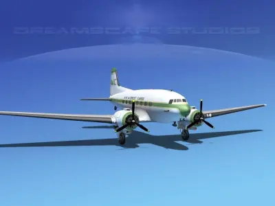 Douglas DC-3 AMC Cargo 3D model