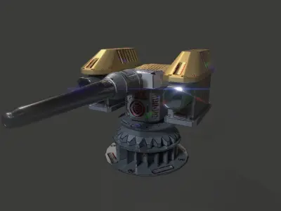 LASER WEAPON SYSTEM Low-poly 3D model