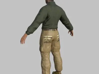 Rigged Sergeant - Maya Rig Low-poly 3D model