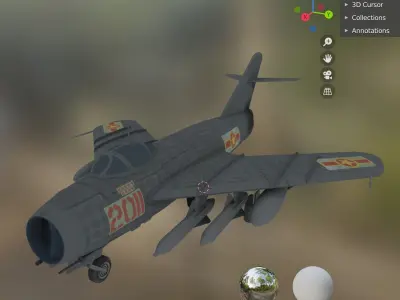 mig 17 jet Low-poly 3D model