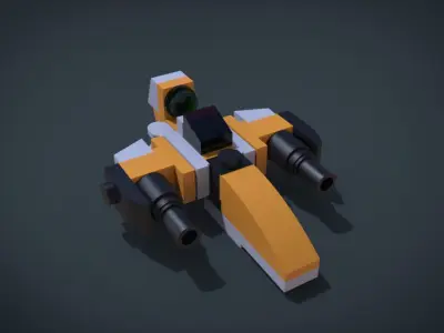 Ledgo SpaceShip Low-poly 3D model