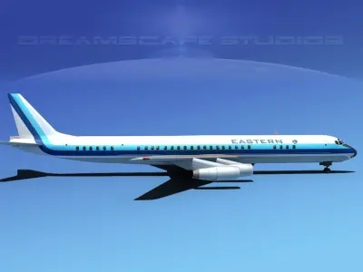 Douglas DC-8-63 Eastern Airlines 3 3D model