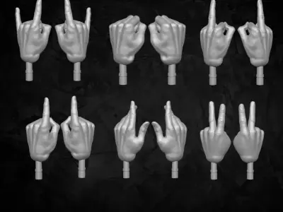 Hand Collection 3D printable files for Action Figures 3D print model