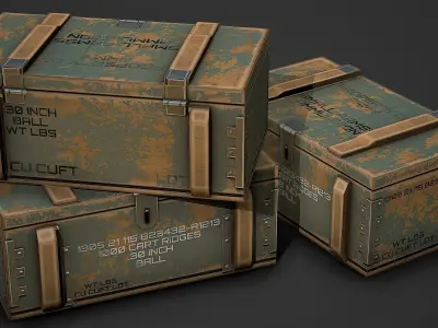 Ammo Crate 01 Low Poly Mobile Ready Low-poly 3D model