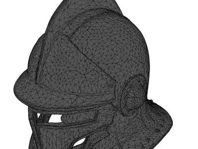 Dented Knight Helmet 3D Model 3D model