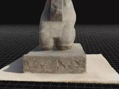 Real Scan Lower part of broken kneeling Egyptian statue 3D model