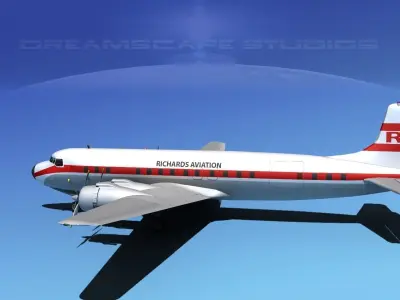 Douglas DC-7C Richards Aviation 3D model