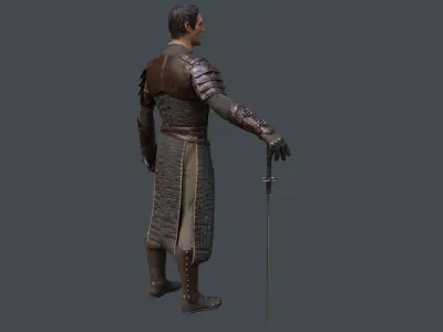 Medieval Squire Warrior PBR  Low-poly 3D model