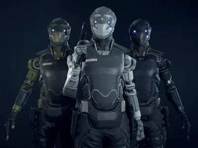 Robot R32 Low-poly 3D model